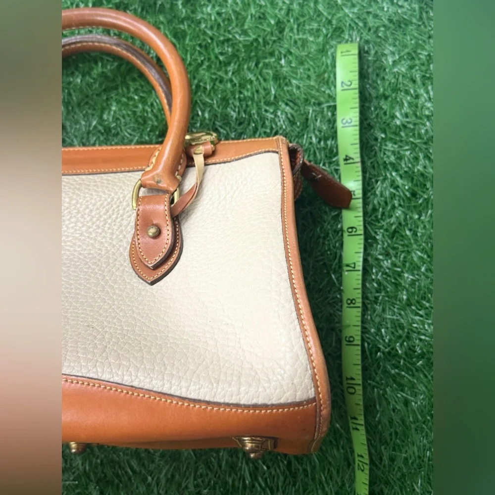 Dooney & Bourke Tan and‎ Cream Leather Satchel